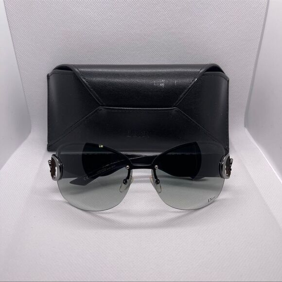Dior Women's Black & Green Gradient Wrap Belt Buckle Logo Sunglasses - Picture 8 of 16